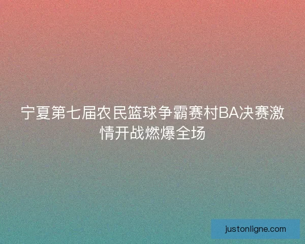 宁夏第七届农民篮球争霸赛村BA决赛激情开战燃爆全场