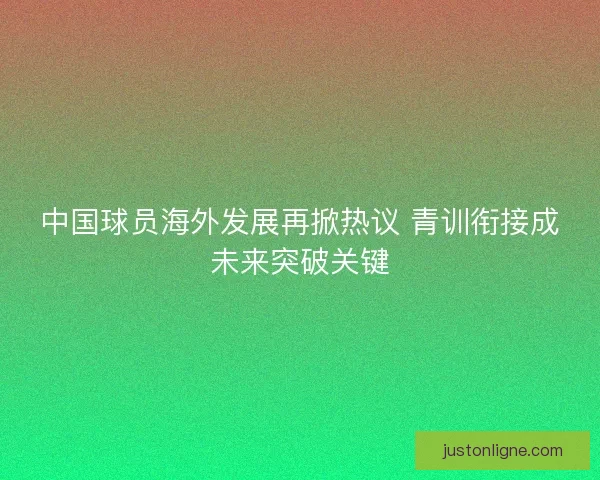 中国球员海外发展再掀热议 青训衔接成未来突破关键 中国球员海外发展再掀热议 青训衔接成未来突破关键